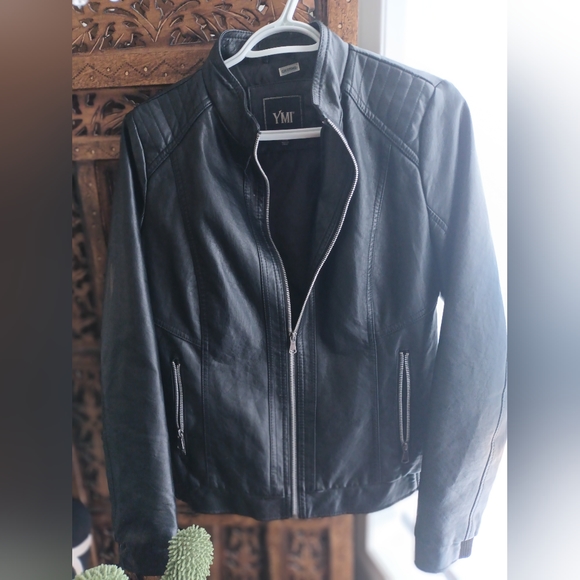 Hand painted womens leather jacket. Rumi Quote - Picture 2 of 3